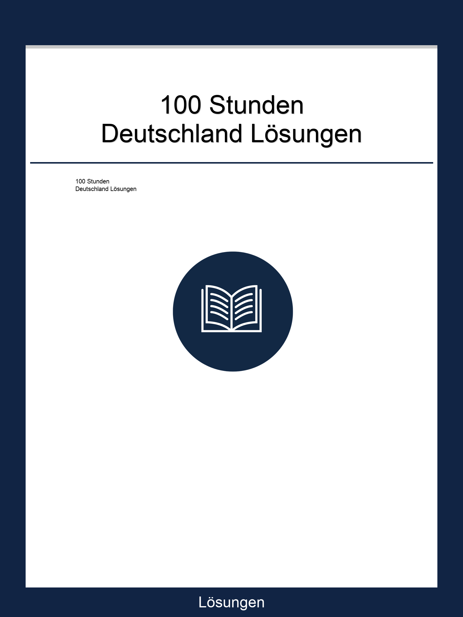 100 Stunden Deutschland Lösungen PDF