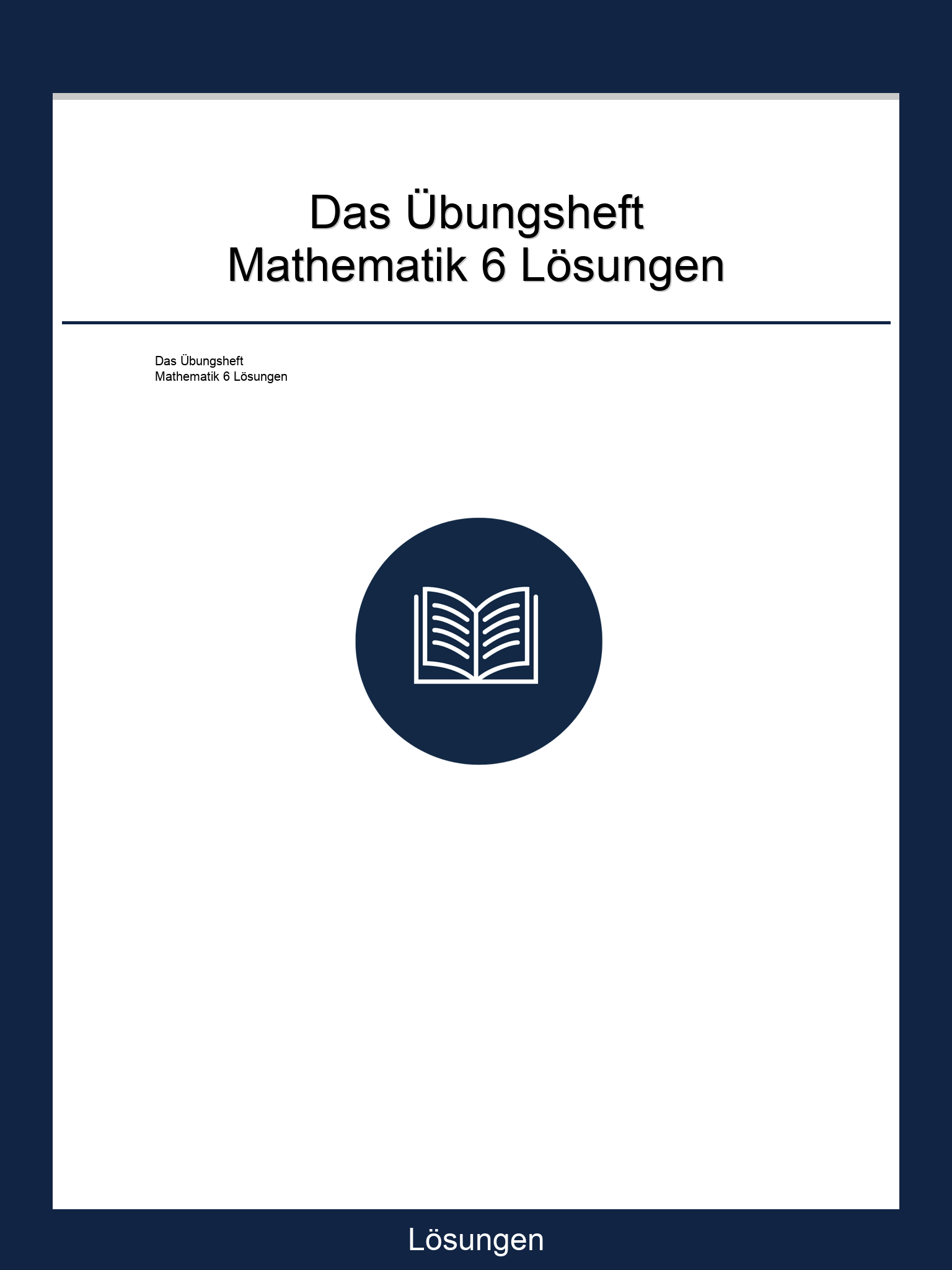 Das Übungsheft Mathematik 6 Lösungen PDF
