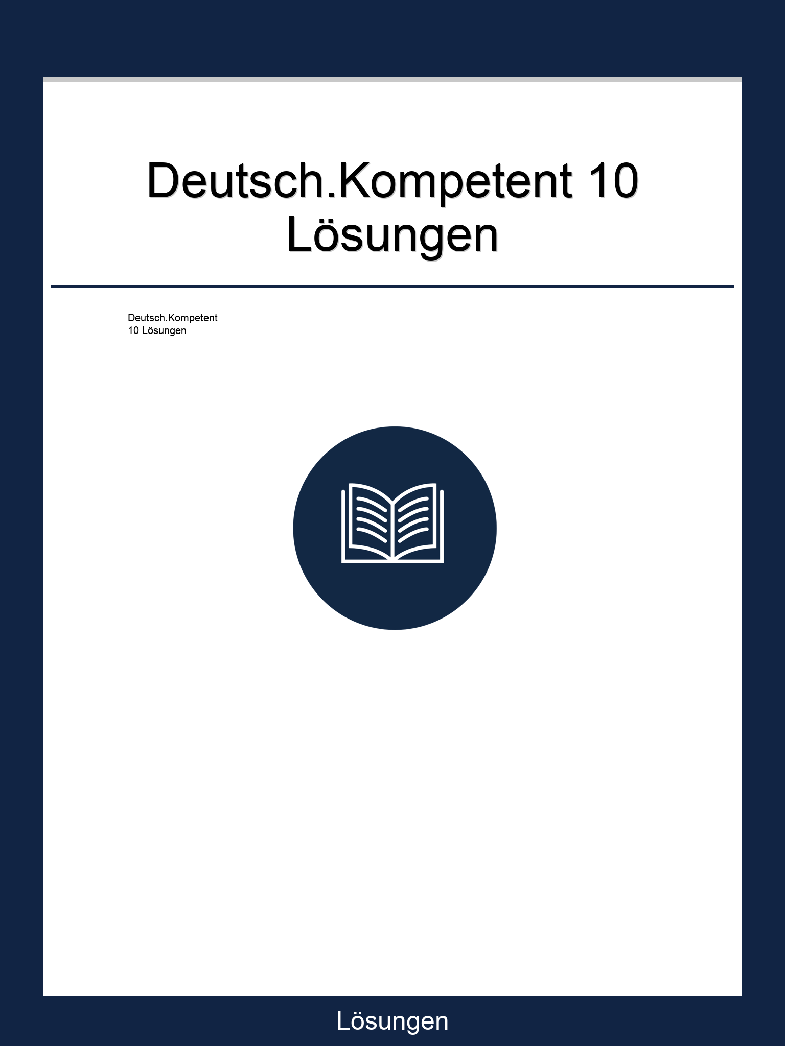 Deutsch.Kompetent 10 Lösungen PDF