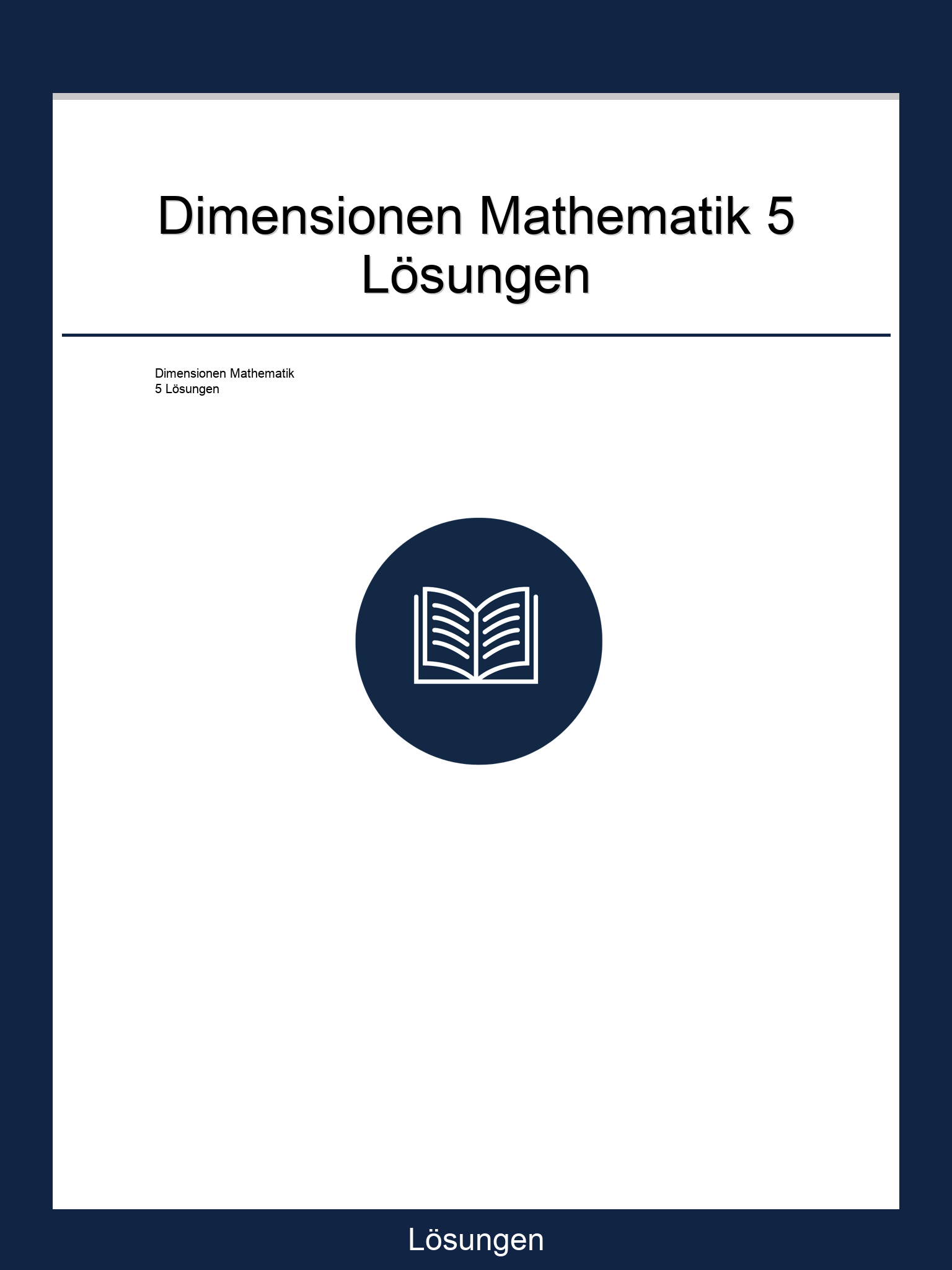Dimensionen Mathematik 5 Lösungen PDF