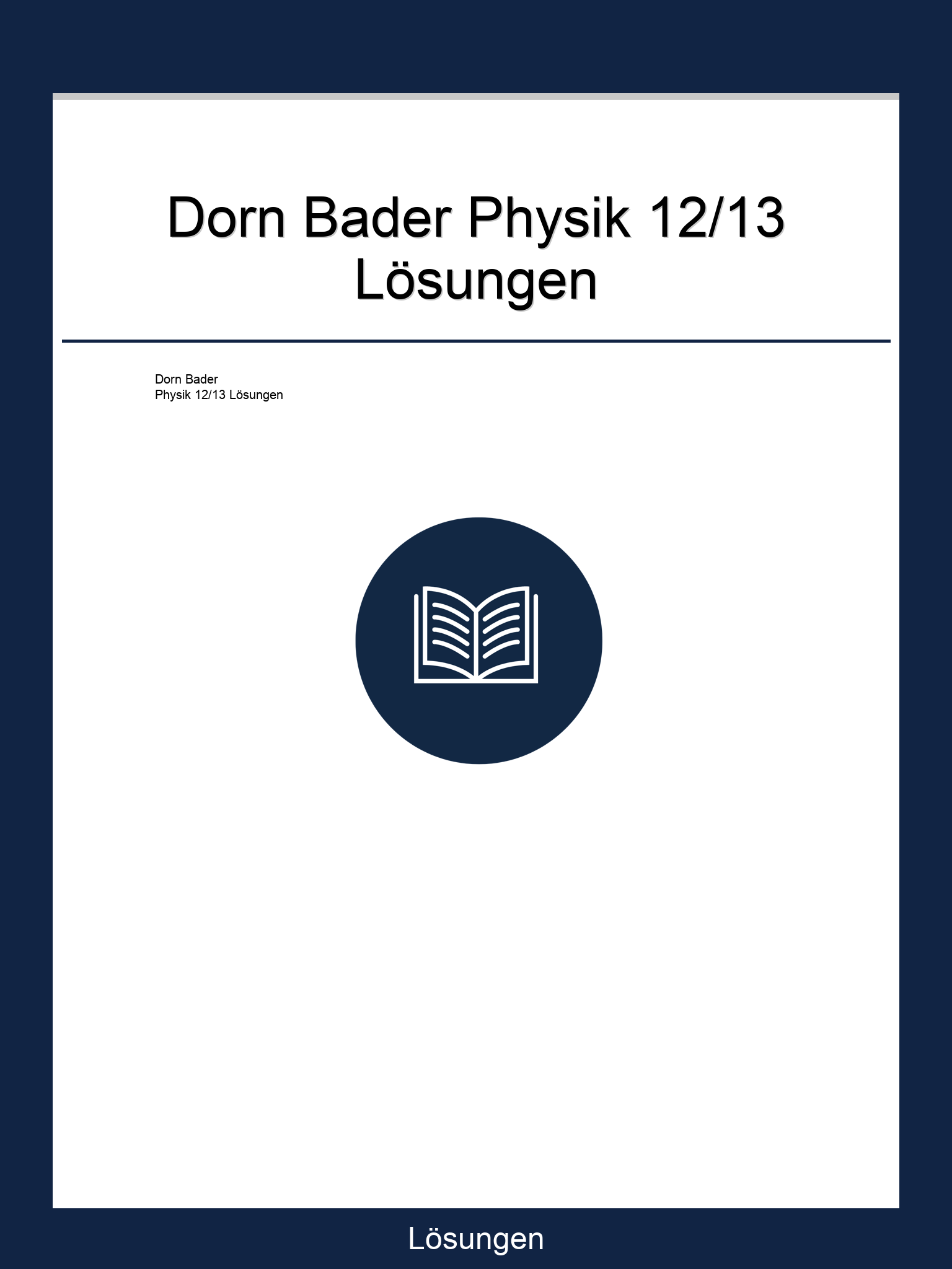 Dorn Bader Physik 12/13 Lösungen PDF