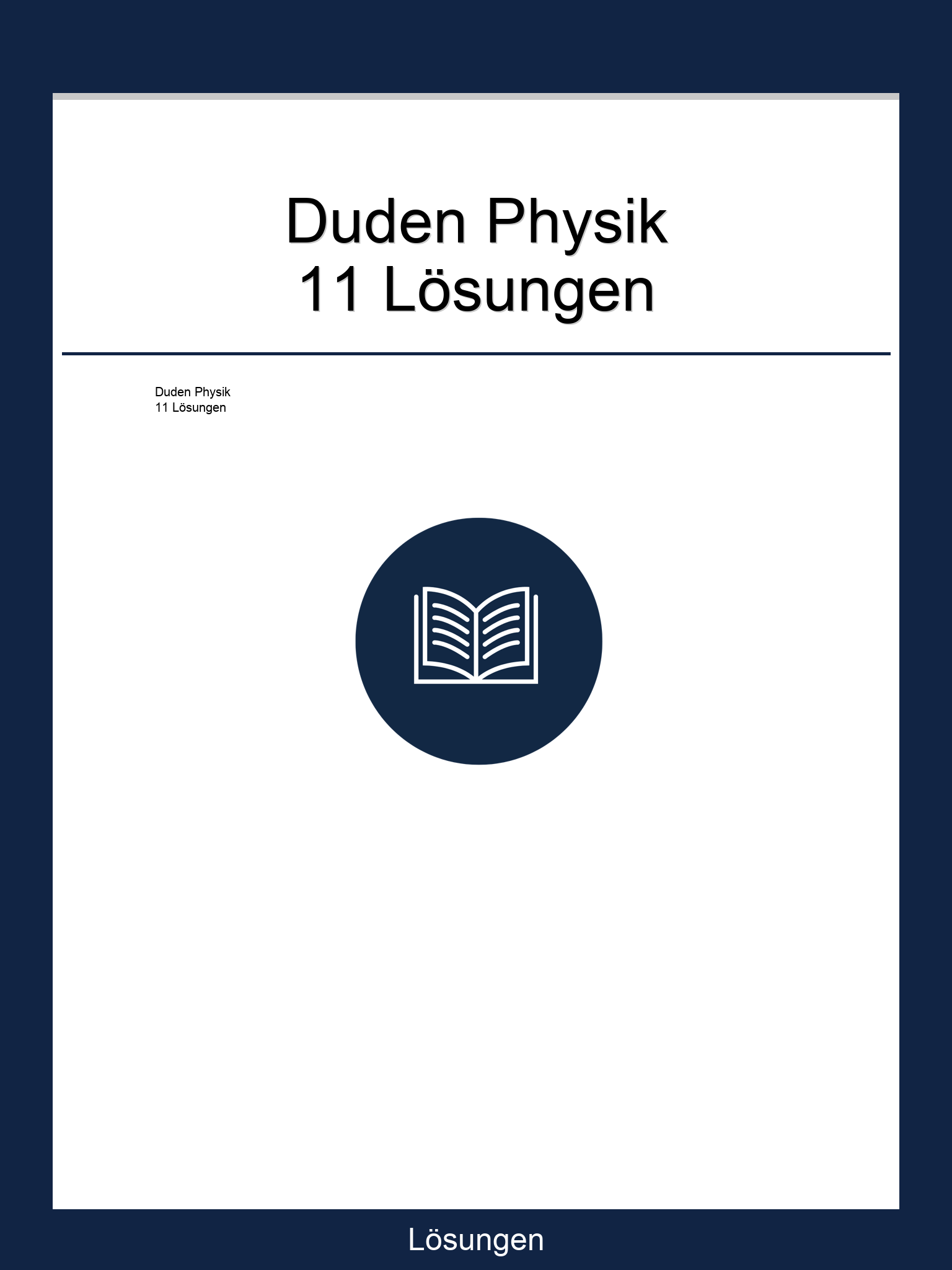 Duden Physik 11 Lösungen PDF
