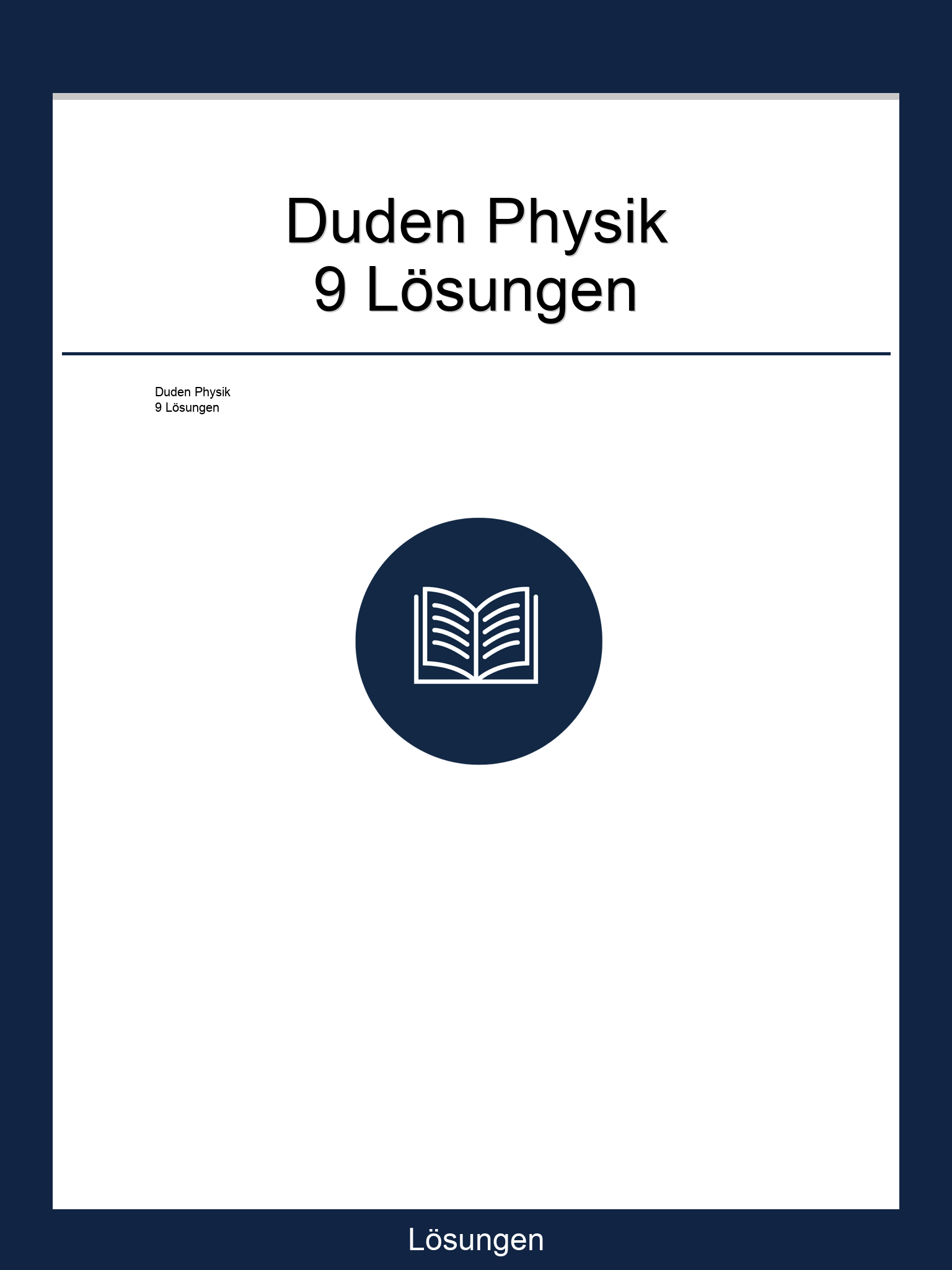 Duden Physik 9 Lösungen PDF