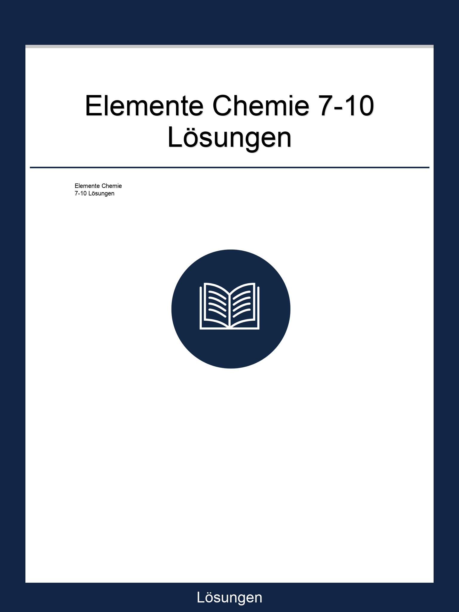 Elemente Chemie 7-10 Lösungen PDF