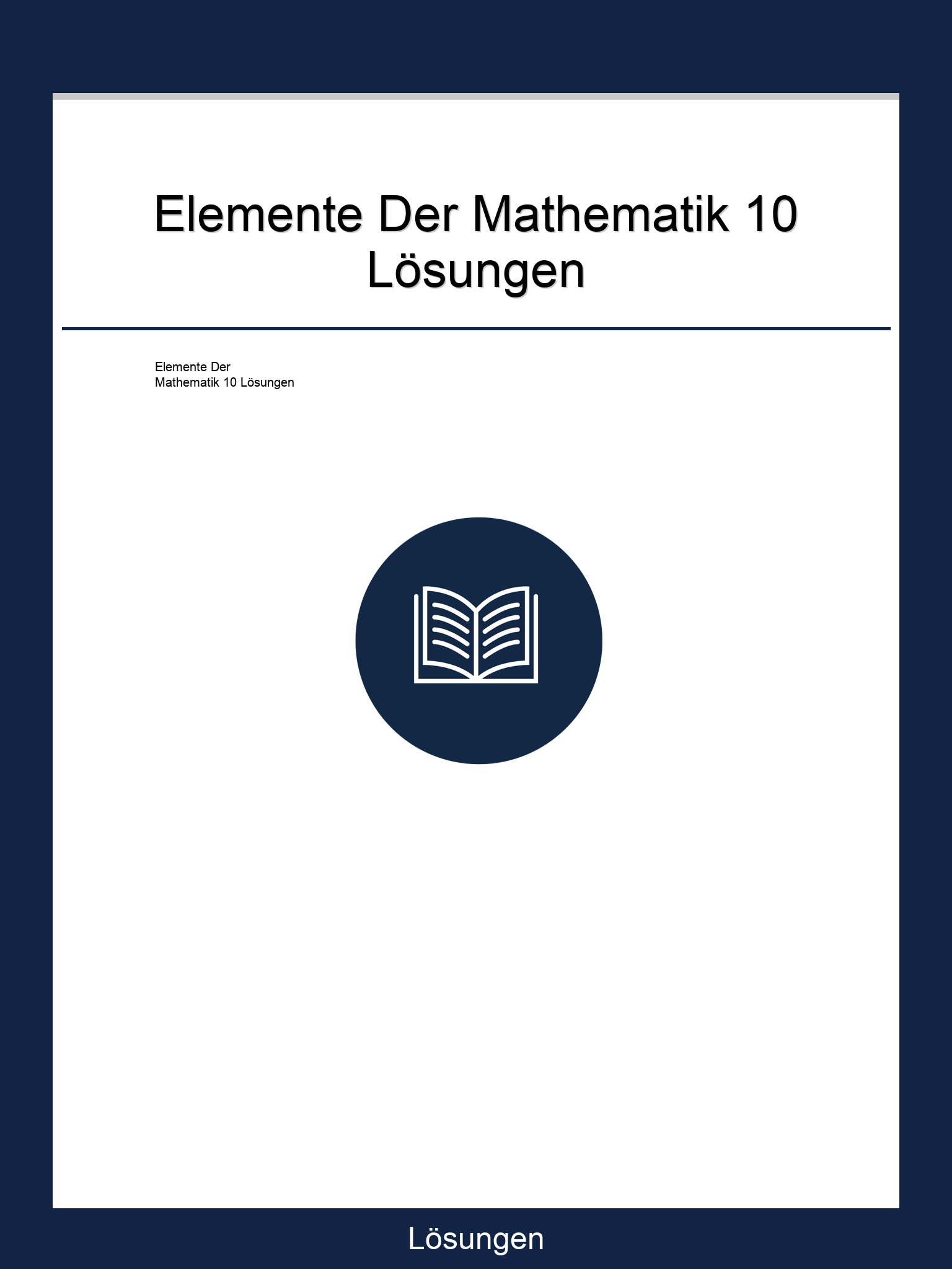 Elemente Der Mathematik 10 Lösungen PDF