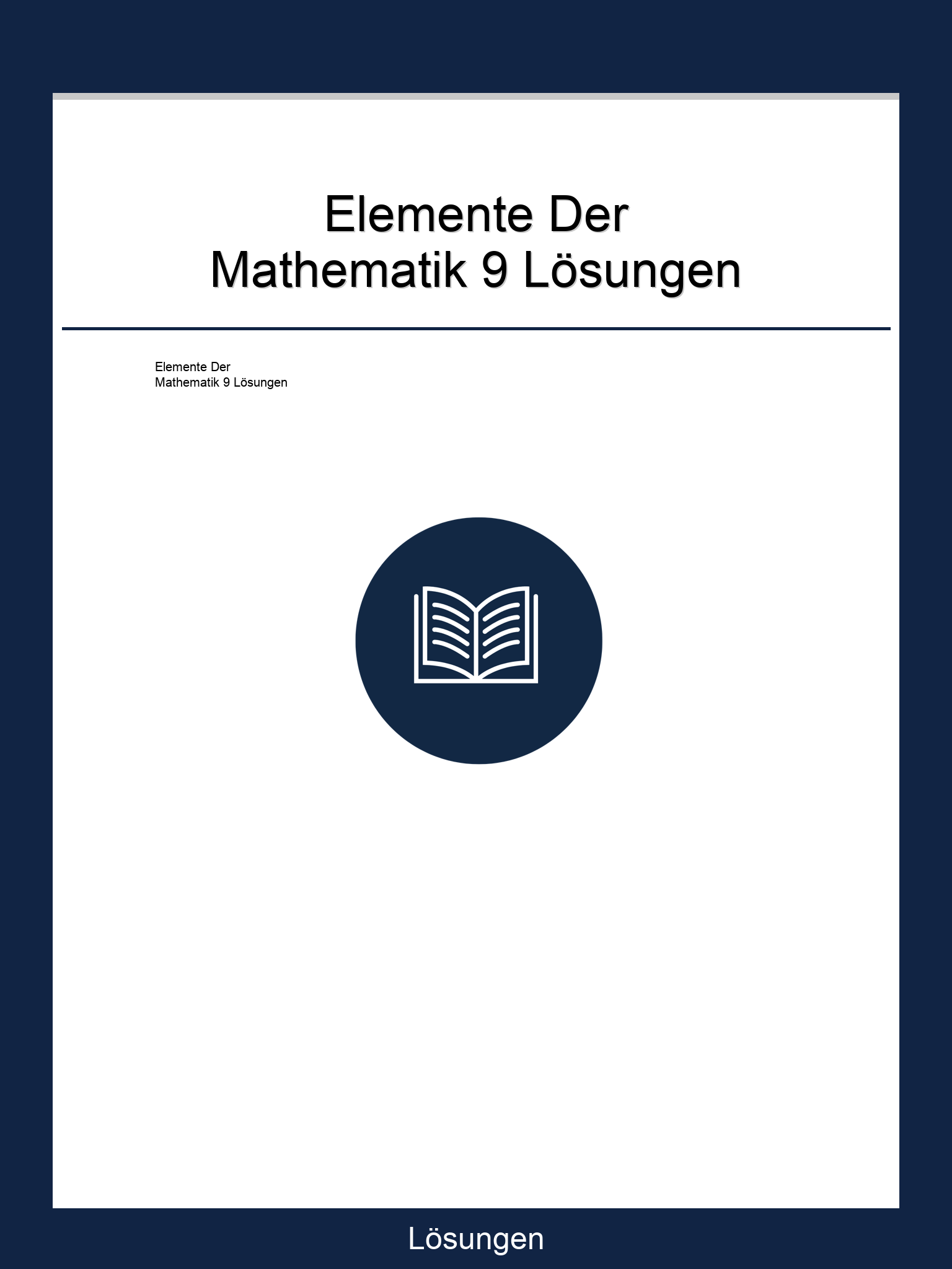 Elemente Der Mathematik 9 Lösungen PDF
