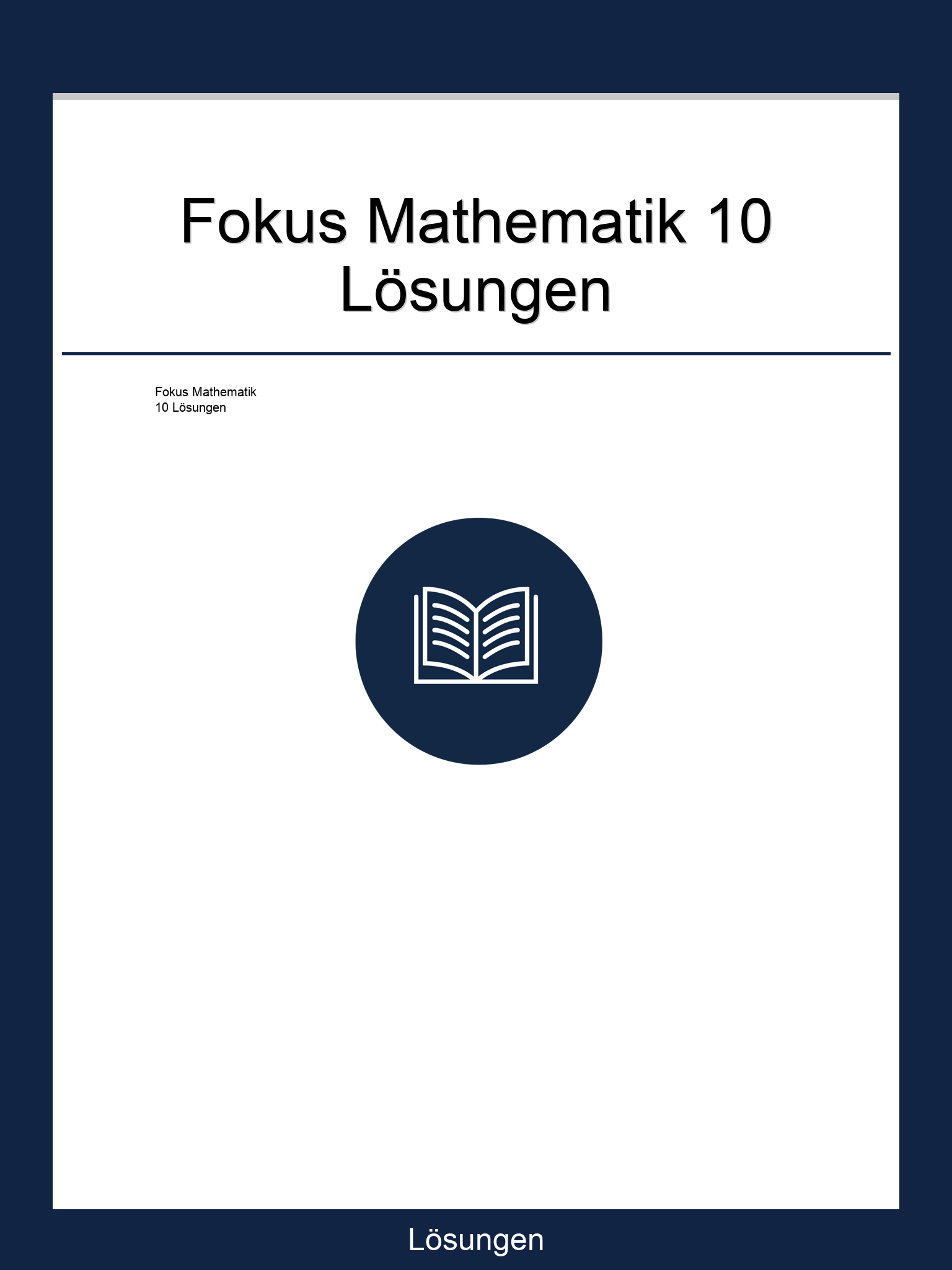 Fokus Mathematik 10 Lösungen PDF