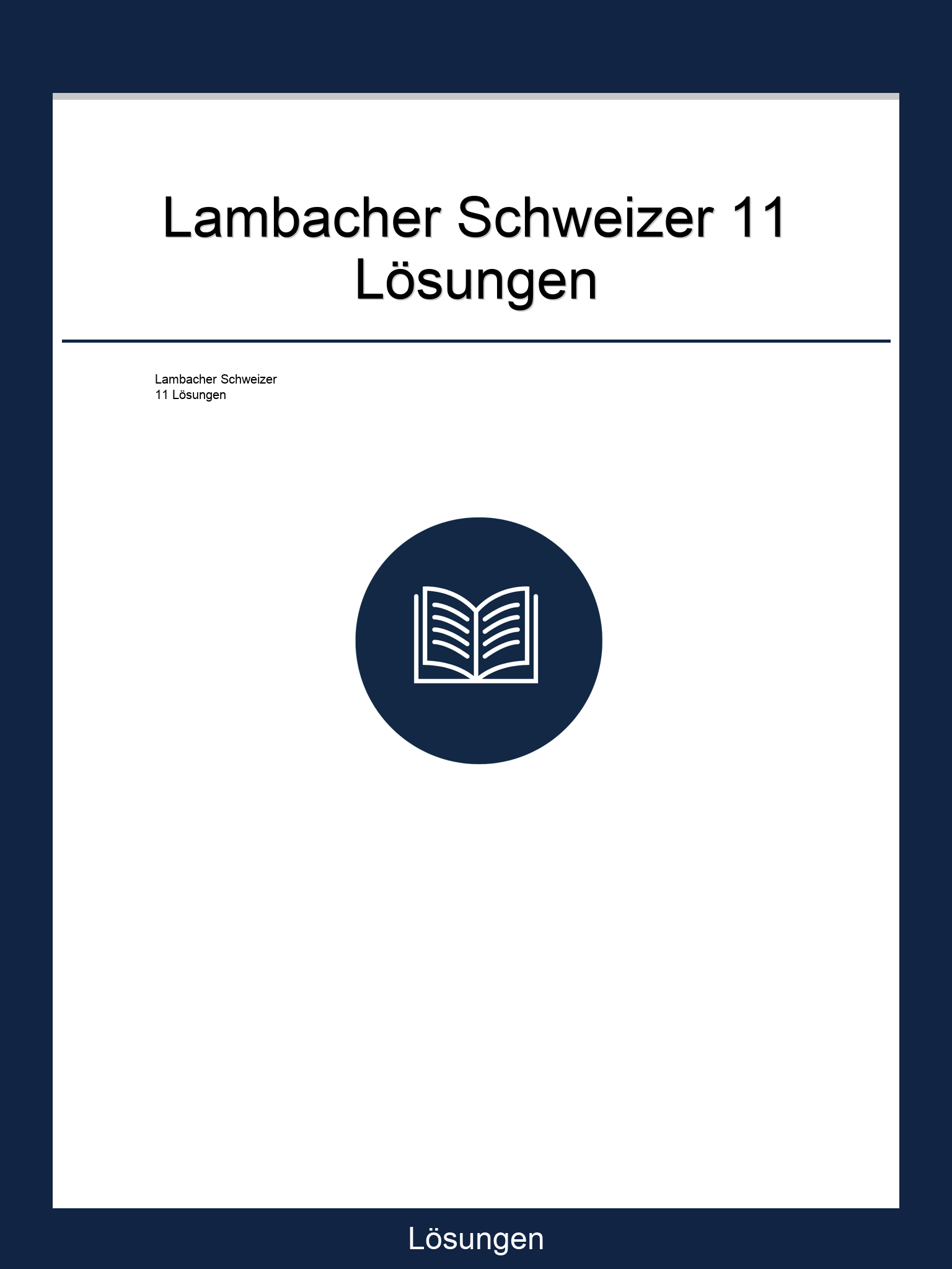 Lambacher Schweizer 11 Lösungen