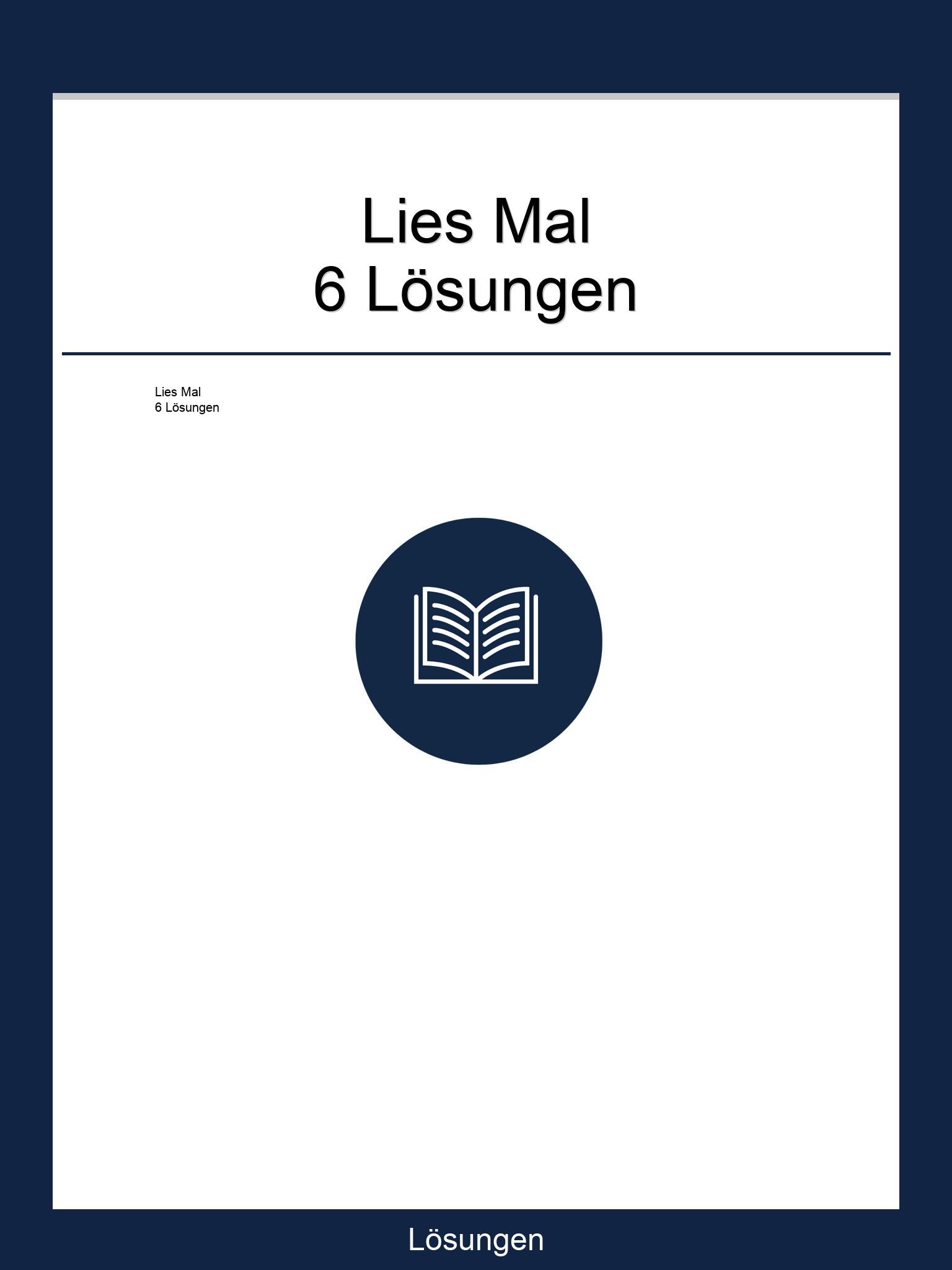 Lies Mal 6 Lösungen PDF