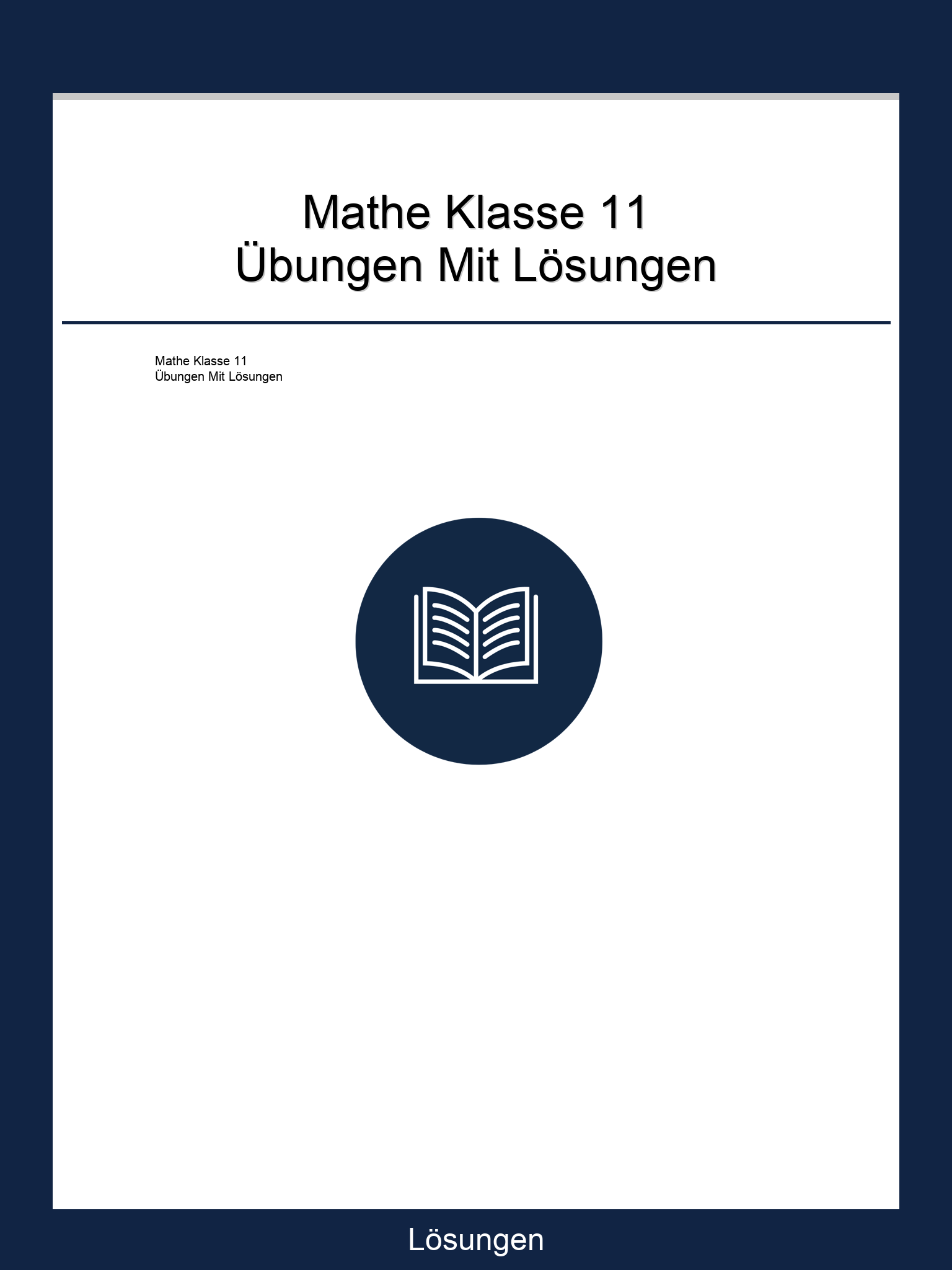 Mathe Klasse 11 Übungen Mit Lösungen PDF