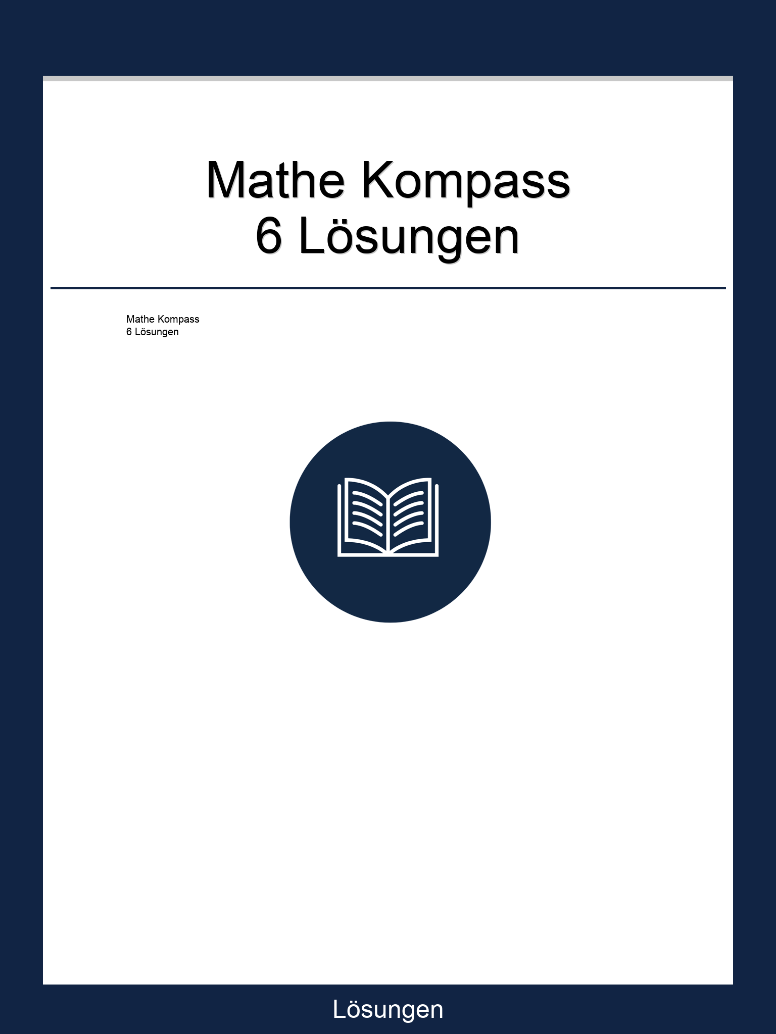 Mathe Kompass 6 Lösungen PDF