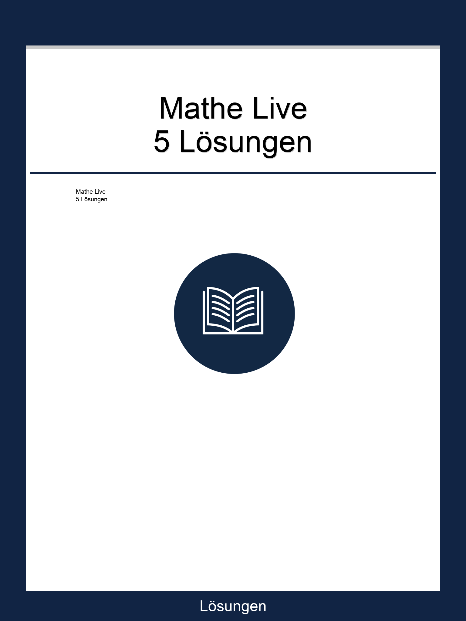Mathe Live 5 Lösungen PDF