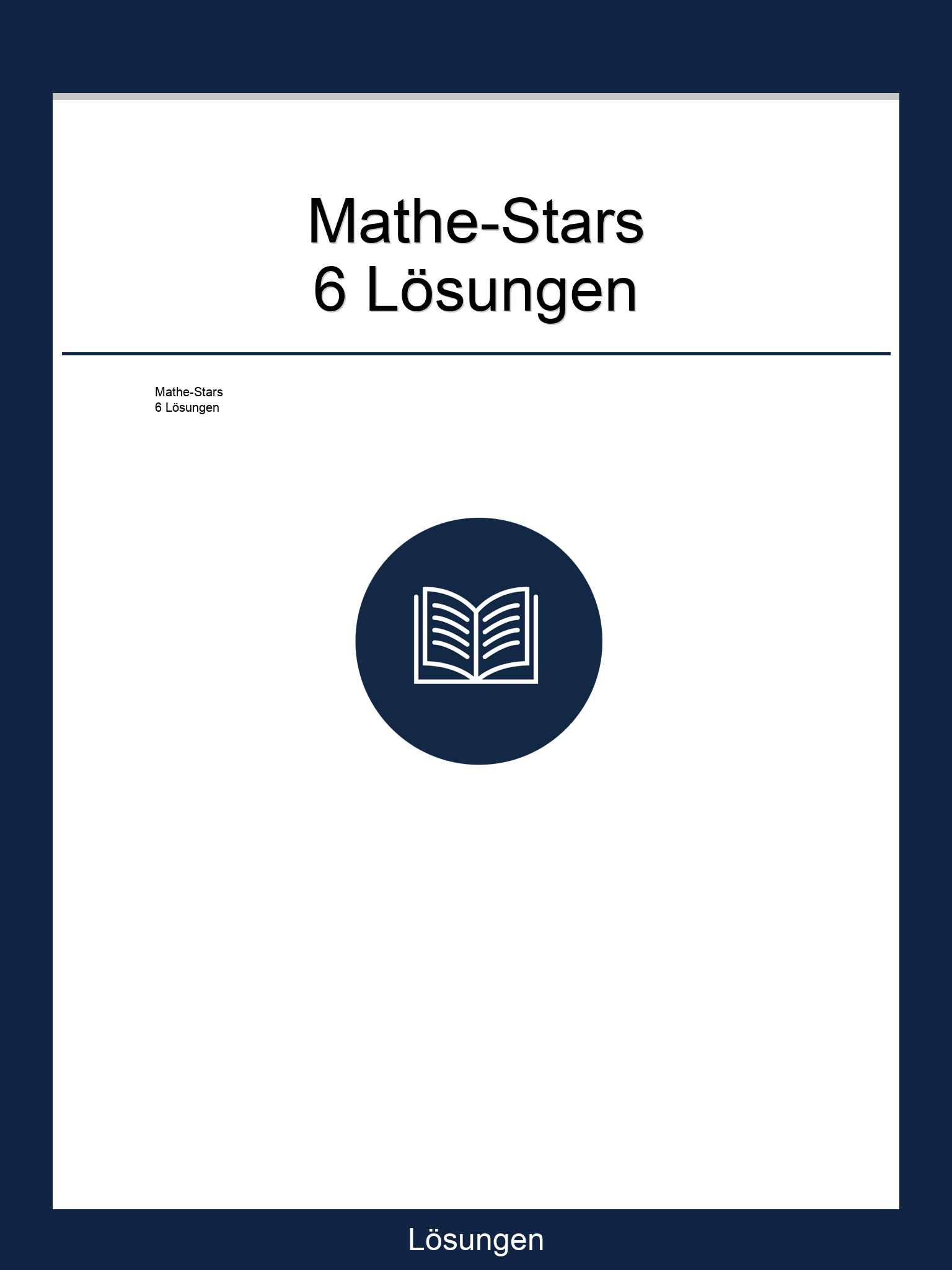 Mathe-Stars 6 Lösungen PDF