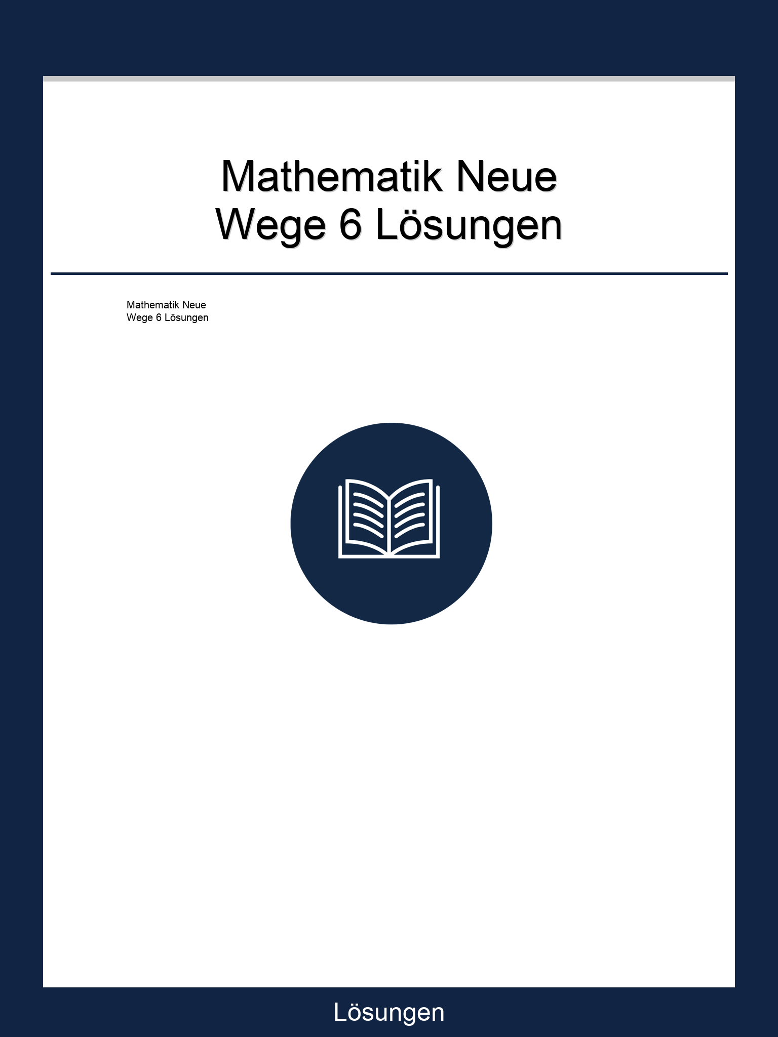 Mathematik Neue Wege 6 Lösungen PDF