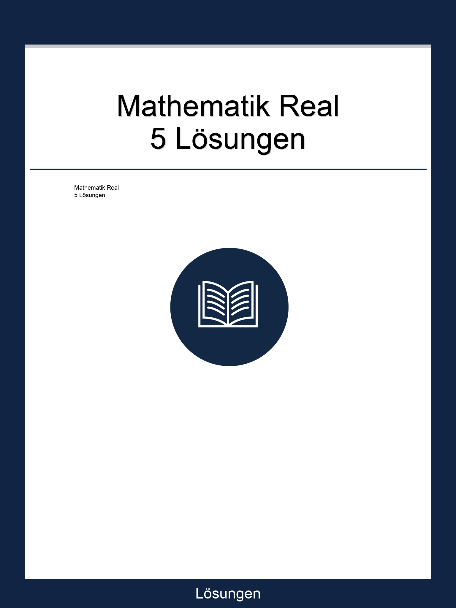 Mathematik Real 5 Lösungen PDF