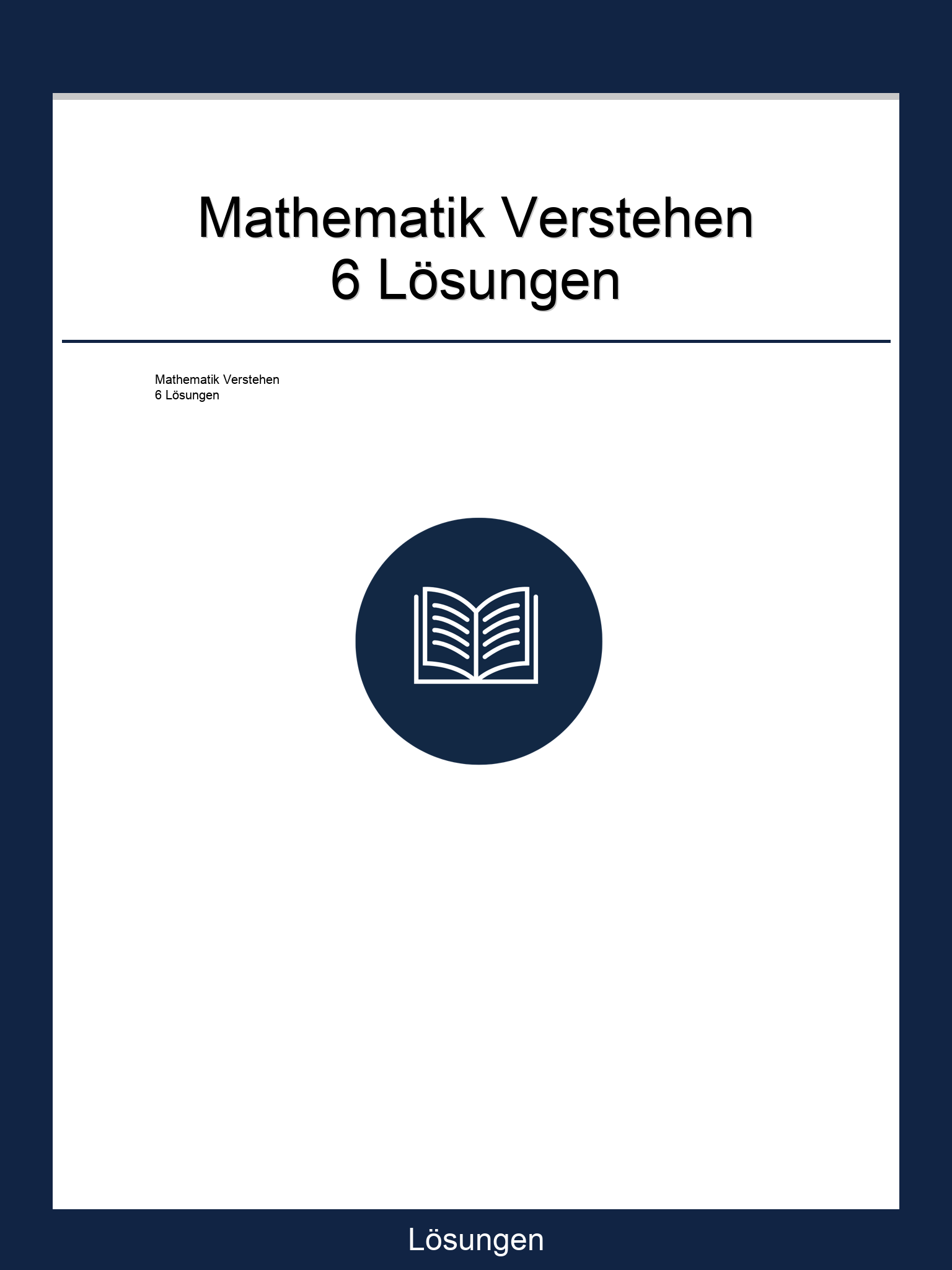 Mathematik Verstehen 6 Lösungen PDF