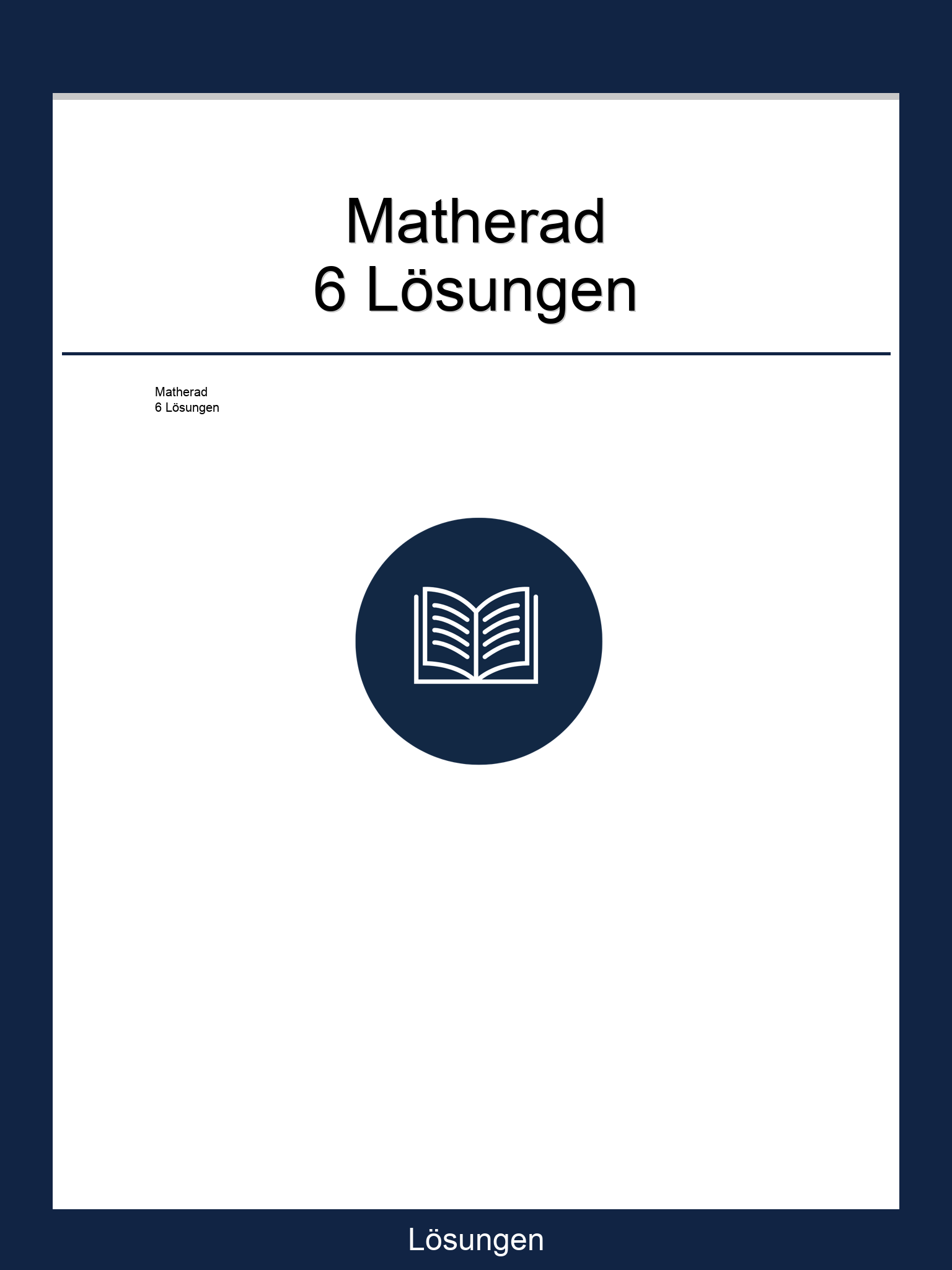 Matherad 6 Lösungen PDF