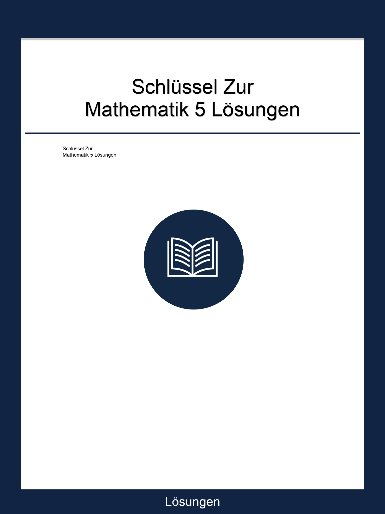Schlüssel Zur Mathematik 5 Lösungen PDF